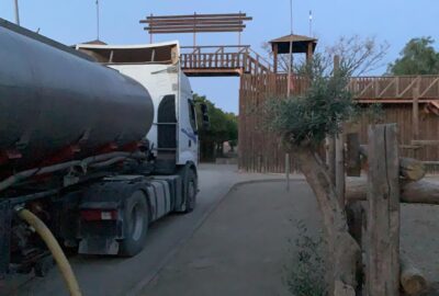 foto camión cisterna en set de rodaje